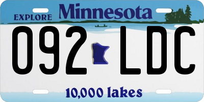 MN license plate 092LDC