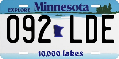 MN license plate 092LDE
