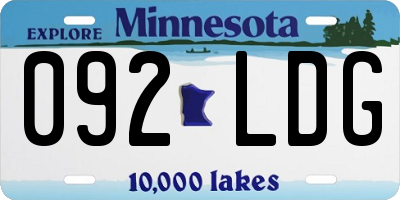 MN license plate 092LDG