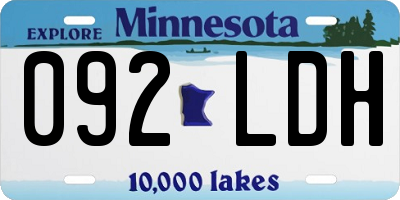 MN license plate 092LDH