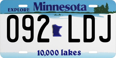 MN license plate 092LDJ