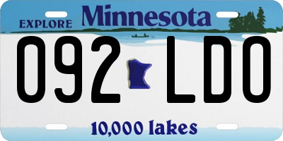 MN license plate 092LDO