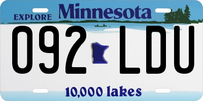 MN license plate 092LDU