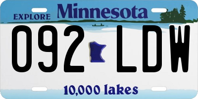MN license plate 092LDW
