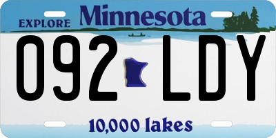 MN license plate 092LDY