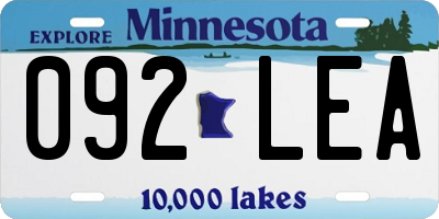 MN license plate 092LEA