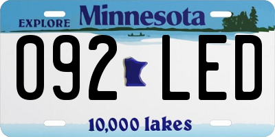 MN license plate 092LED