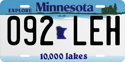 MN license plate 092LEH