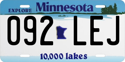 MN license plate 092LEJ