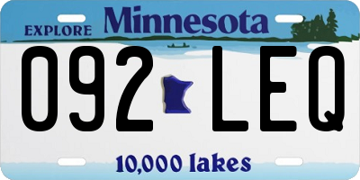 MN license plate 092LEQ