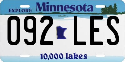 MN license plate 092LES