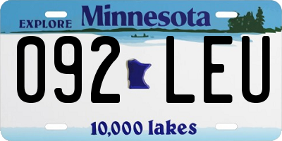 MN license plate 092LEU