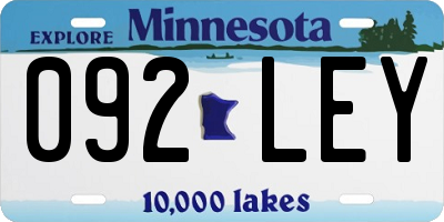 MN license plate 092LEY