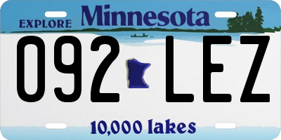 MN license plate 092LEZ