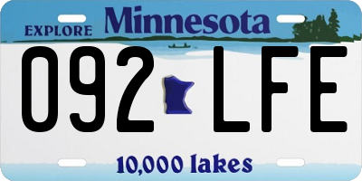 MN license plate 092LFE