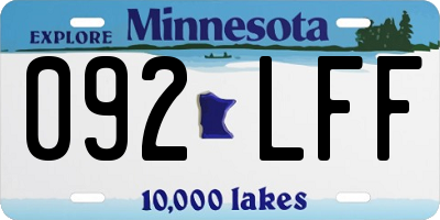 MN license plate 092LFF