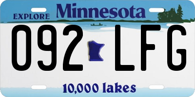 MN license plate 092LFG