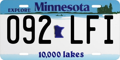 MN license plate 092LFI