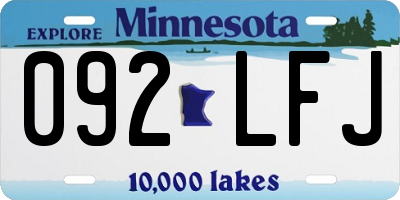 MN license plate 092LFJ
