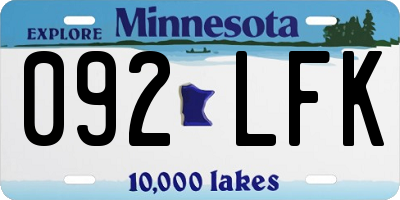 MN license plate 092LFK