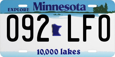 MN license plate 092LFO