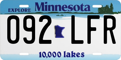 MN license plate 092LFR