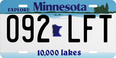 MN license plate 092LFT