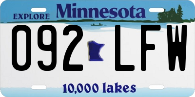 MN license plate 092LFW