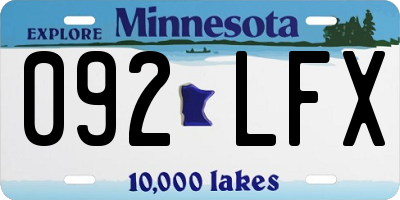 MN license plate 092LFX
