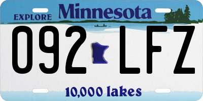 MN license plate 092LFZ