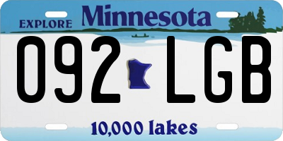 MN license plate 092LGB
