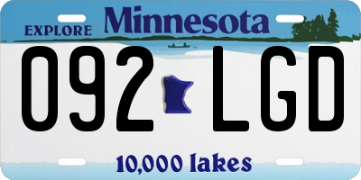 MN license plate 092LGD