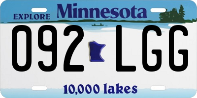 MN license plate 092LGG