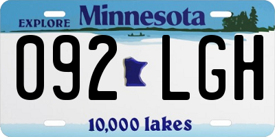 MN license plate 092LGH