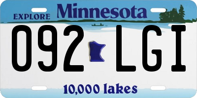 MN license plate 092LGI