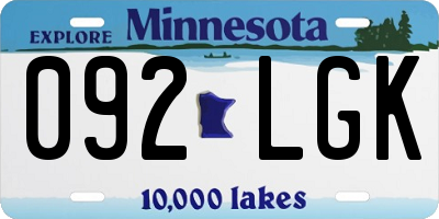 MN license plate 092LGK