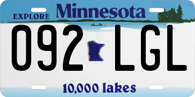 MN license plate 092LGL