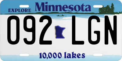 MN license plate 092LGN