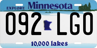 MN license plate 092LGO
