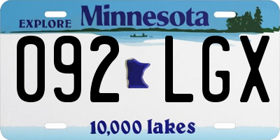 MN license plate 092LGX