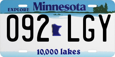 MN license plate 092LGY