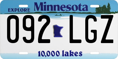 MN license plate 092LGZ