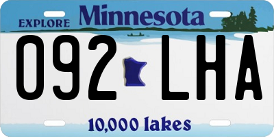MN license plate 092LHA