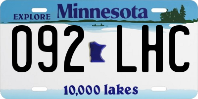 MN license plate 092LHC