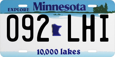 MN license plate 092LHI