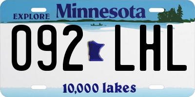MN license plate 092LHL