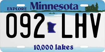 MN license plate 092LHV