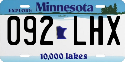 MN license plate 092LHX