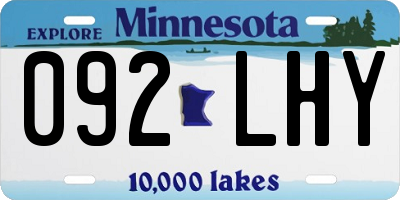MN license plate 092LHY