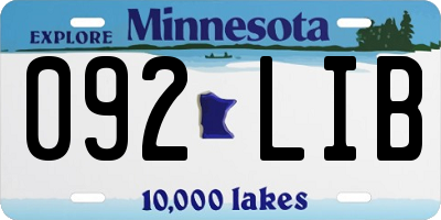 MN license plate 092LIB